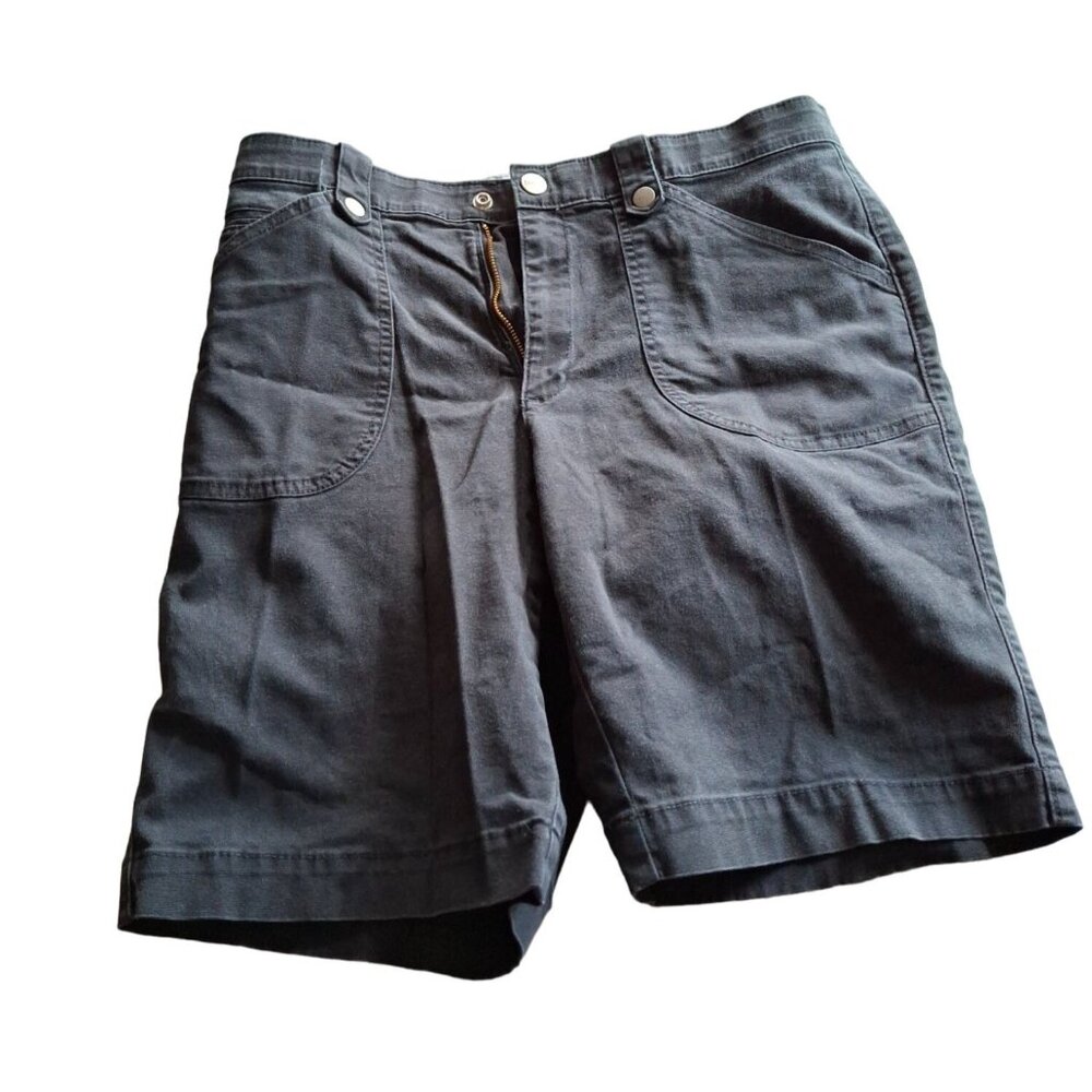 Lee Black Utility Shorts Women’s Size 12 | Mid Rise Cotton Blend Goth Minimalist